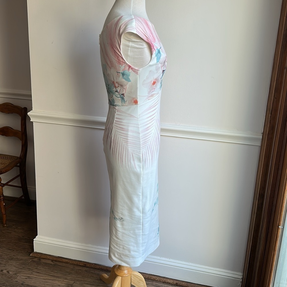 Ted Baker Serendipity Floral Print Sheath Dress Elegant Sleeveless Dress Size 1 - Picture 6 of 11